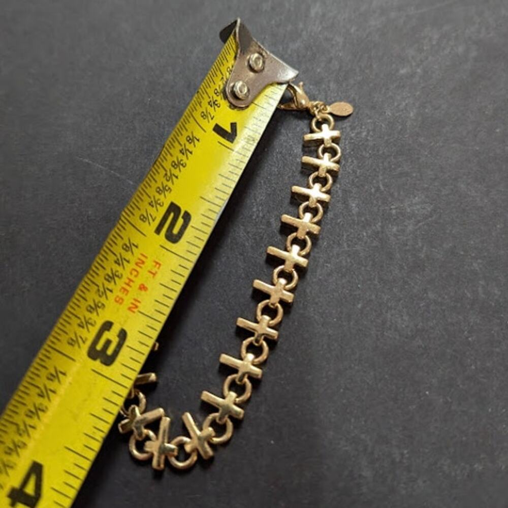 Funky Vintage Fashion Bracelet Premier Designs Cross goldtone Crosses - Picture 3 of 3